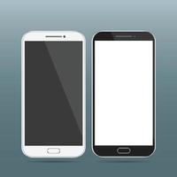 New realistic smartphones mockups with blank screen isolated. vector