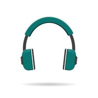 Vector green headphones icon isolated on modern white background