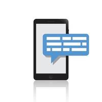 Smartphone email or sms icon, vector illustration in flat style