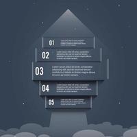 Arrow start up infographic options banner. Business success concept. Can be used for workflow layout, diagram, chart, number and step options, web design. Vector illustration.