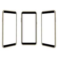 Smartphone display realistic mock up. Isolated blank screen mobile. Graphic vector illustrator.