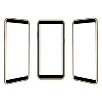 Smartphone display realistic mock up. Isolated blank screen mobile. Graphic vector illustrator.