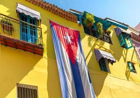 Scenic colorful Old Havana streets in historic city center of Havana Vieja near Paseo El Prado and Capitolio photo