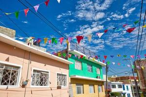 Colorful old city streets in historic city center, popular retirement destination for north American retirees photo