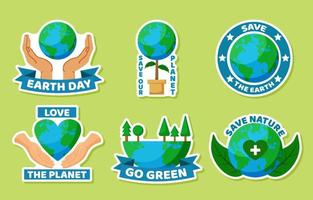 Collection of Happy Earth Day Sticker Pack vector