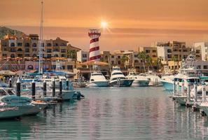 Marina and yacht club area in Cabo San Lucas, Los Cabos, a departure point for cruises, marlin fishing and lancha boats to El Arco Arch and beaches photo