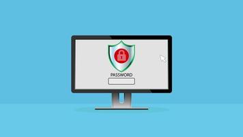 animation du concept d'accès sécurisé et de confidentialité des données, de cybersécurité et de protection des données video