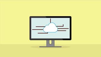 animação de computação de dados em nuvem, marketing de nuvem de negócios, tecnologia de marketing digital.