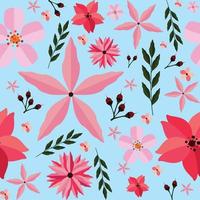 Cherry Blossom Cartoon Seamless Pattern Concept vector