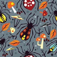 Bug Seamless Pattern Concept vector