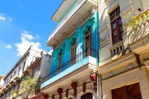 Scenic colorful Old Havana streets in historic city center of Havana Vieja near Paseo El Prado and Capitolio photo