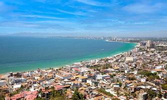 Scenic Mirador Cerro La Cruz Lookout with panoramic views of Puerto Vallarta and famous shoreline with ocean beaches and luxury hotels photo