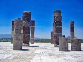 Famous Tula pyramids and statues in Mexico photo