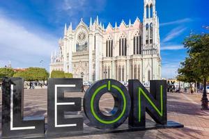 The Expiatory Temple of Leon Dedicated to the Sacred Heart of Jesus, Templo Expiatorio del Sagrado Corazon de Jesus in Leon historic city center photo