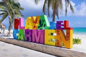 Scenic beaches, playas, and hotels of Playa del Carmen, a popular tourism destination for vacations and holidays on Mayan riviera photo