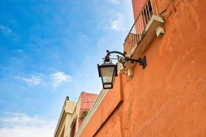 Monterrey, colorful historic buildings in the center of the old city Barrio Antiguo at a peak tourist season photo