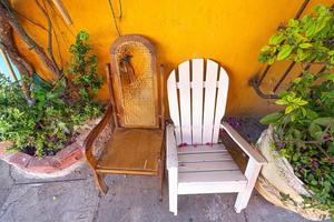 Colombia, Scenic colorful streets of Cartagena in historic Getsemani district near Walled City photo