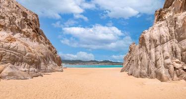 Mexico, Scenic travel destination beach Playa Amantes, Lovers Beach known as Playa Del Amor located near famous Arch of Cabo San Lucas in Baja California