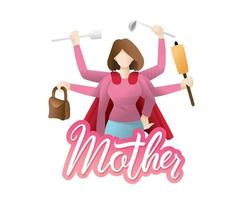 Super mother vector illustration