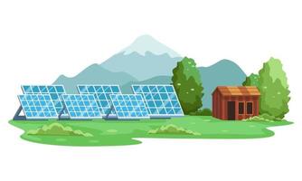 paisaje de panel solar de energía renovable