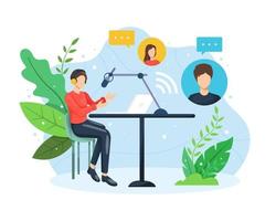 Podcast concept illustration vector