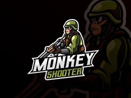 Monkey warrior mascot vector illustration