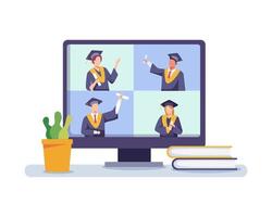 Online graduation concept illustration vector