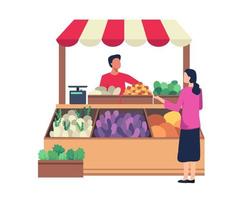 ilustración de tienda de frutas vegetales vector