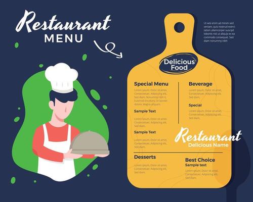 Restaurant menu vector illustration template