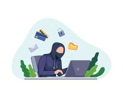 Hacker activity concept illustration vector