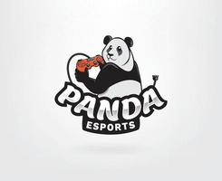 diseño de logotipo de esports de jugador de panda vector