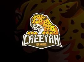 Cheetah mascot sport logo design vector