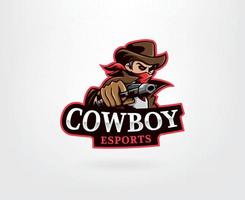 Cowboy esports logo design vector