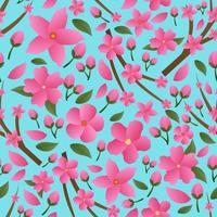 Seamless Pattern of Cherry Blossom Background vector