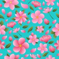 Cute Cherry Blossom Seamless Background vector