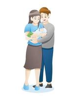 Vector illustration Family with newborn baby