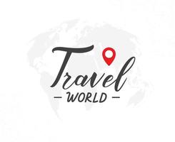 Travel world hand drawn lettering phrase vector