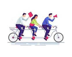 Business people riding a bike vector