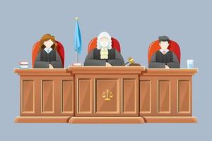 Vector illustration Supreme court with judges