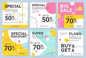 Sale and discount promo backgrounds vector