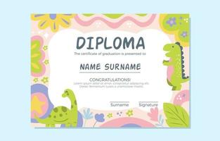 Certificate Kindergarten Template vector