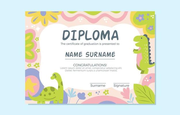 Certificate Kindergarten Template