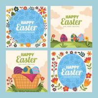 Set of Happy Easter Cards vector