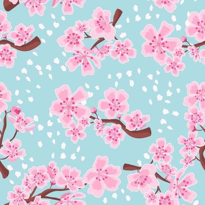 Cherry Blossom Seamless Pattern