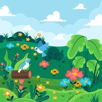 Spring Birds inBeautiful Nature Concept vector