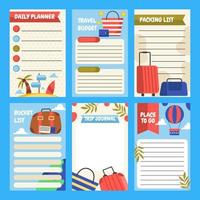Set of Travel Journal Pages vector