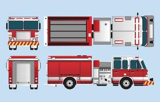 Flat Pumper Fire Truck vector