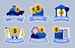 Set of Financial Literacy Stickers vector