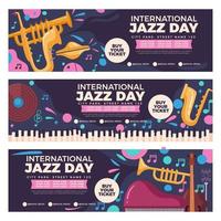 Set of Jazz Day Banners vector