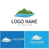 vector de diseño de logotipo de paisaje de montaña moderno simple, silueta de pico de montaje superior de hielo rocoso